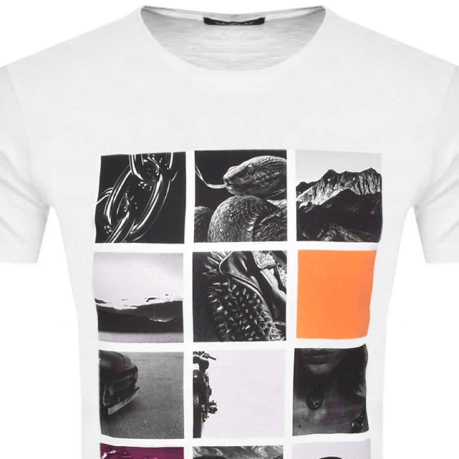 Alternative Image for ProductReplay Logo Crew Neck T Shirt White2